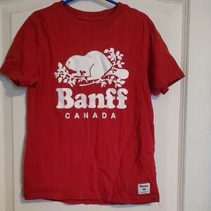 Roots Red T-Shirt with White Banff Graphic